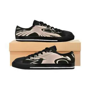 A pair of shoes sitting on top of a box.