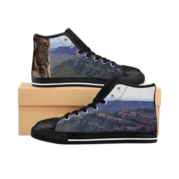 A pair of shoes sitting on top of a box.