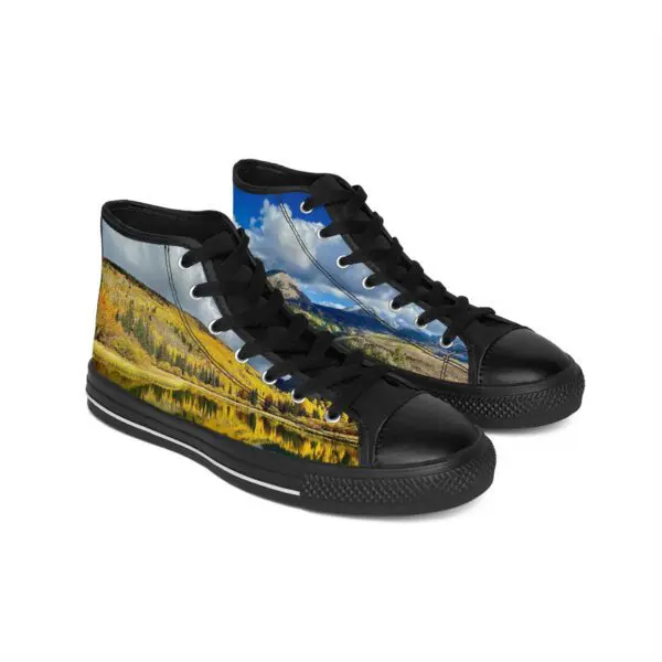 A pair of shoes with a picture on them.