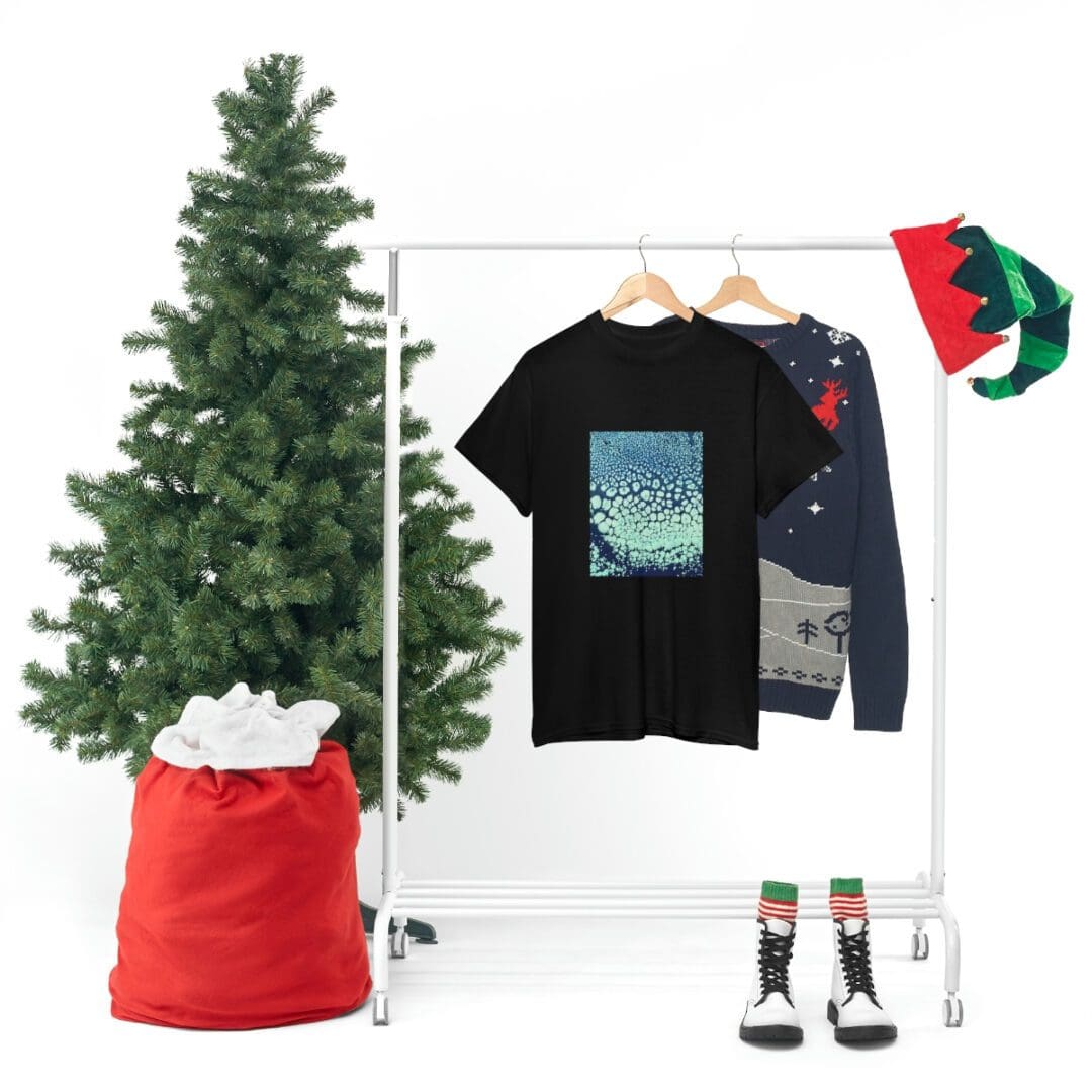 Black graphic t-shirt with Christmas sweater