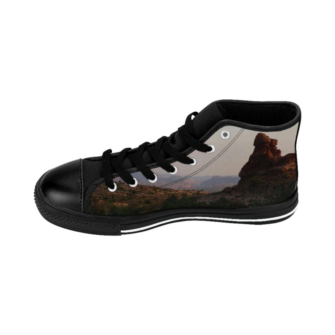 Sneaker with desert rock formation print