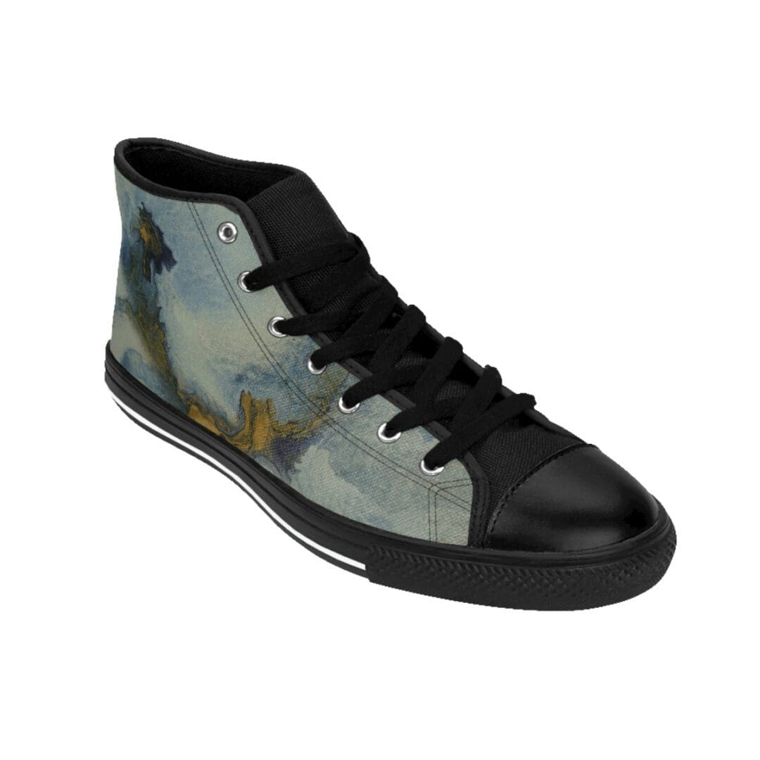 High-top canvas shoe with abstract painting