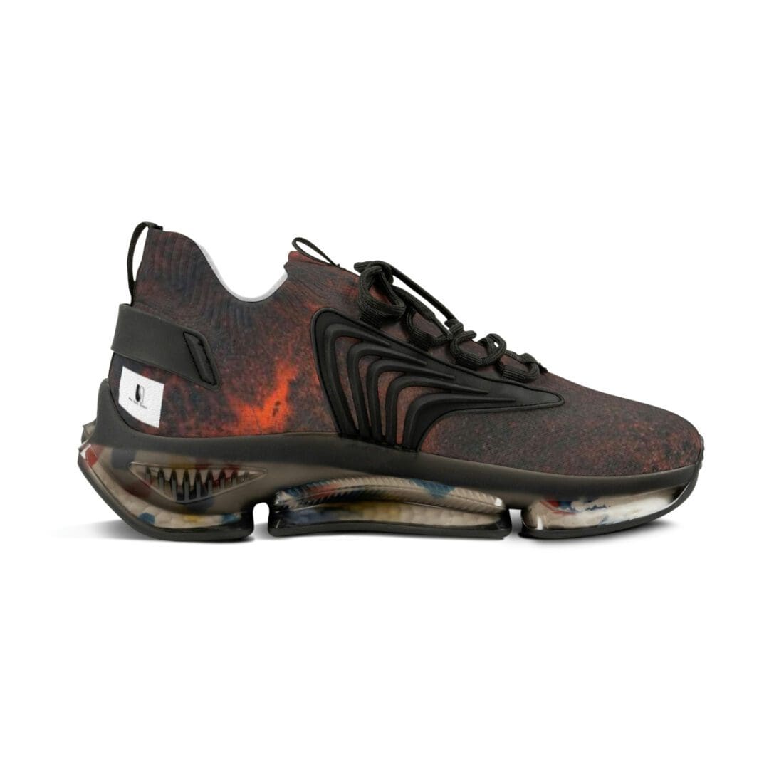Heavy cushioned sole sneaker with abstract midsole